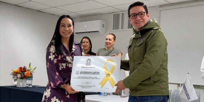 MANC Michoacán otorga reconocimiento a la Universidad Capital por su destacada labor en la lucha contra el cáncer infantil