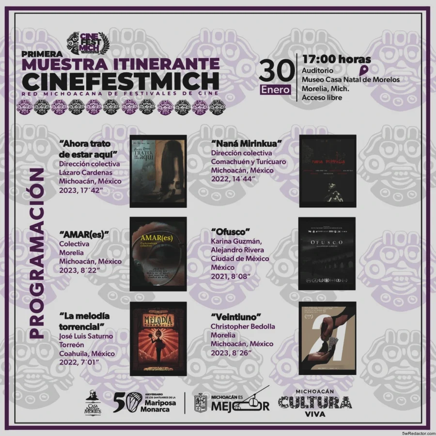 Cartel de la Muestra Itinerante Cinefestmich en Morelia.