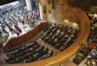 La Orquesta Sinfónica de Michoacán durante una presentación en el Teatro Melchor Ocampo.