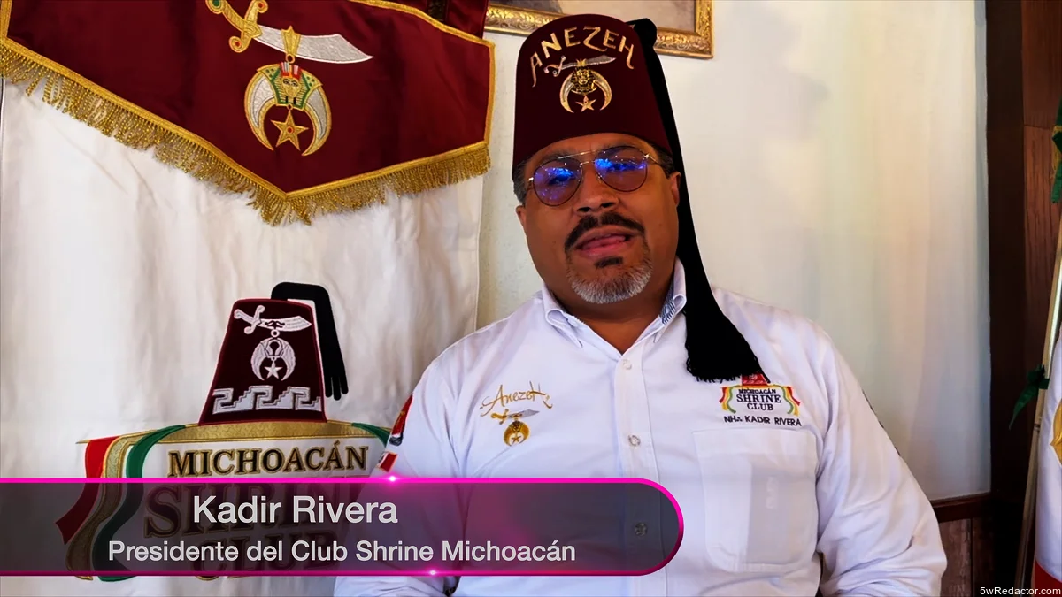 Kadir Rivera, presidente del Club Shriner Michoacán, en rueda de prensa sobre el Picaña Fest