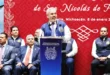 Fotografía del gobernador Alfredo Ramírez Bedolla durante el anuncio del campus Zacapu.