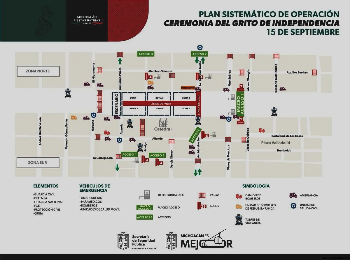 cierres viales fiestas patrias Morelia