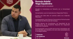 Nombramiento Ramsés Vega Sayabedra SSP Michoacán 2025