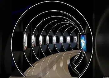 Tecnología innovadora en exhibición digital moderna y futurista.